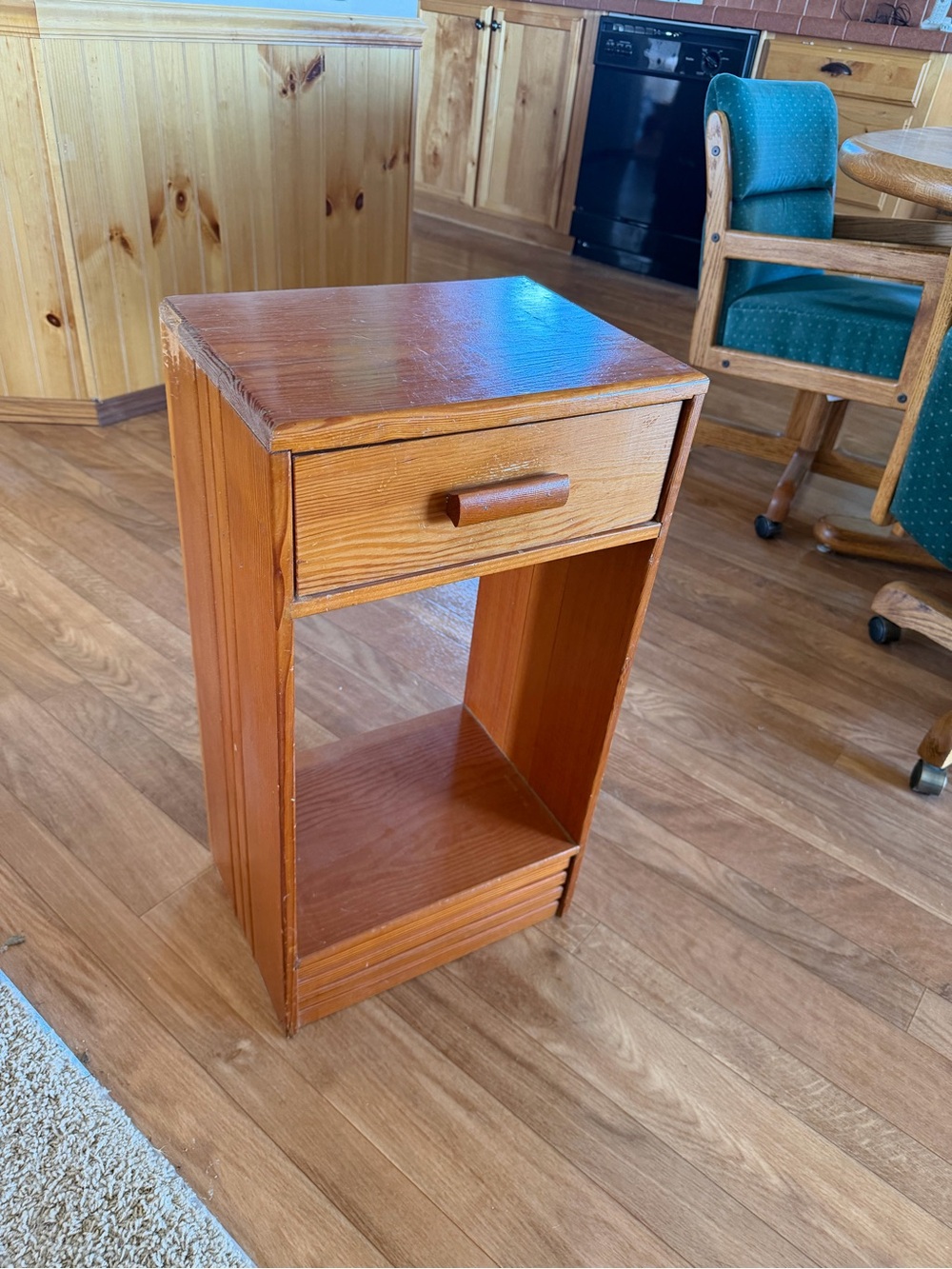 Wooden Single Drawer Storage Stand - Brown